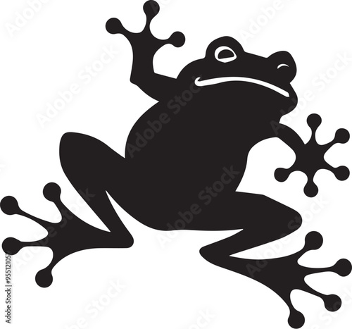 Frog vector black silhouette design for T-Shirt