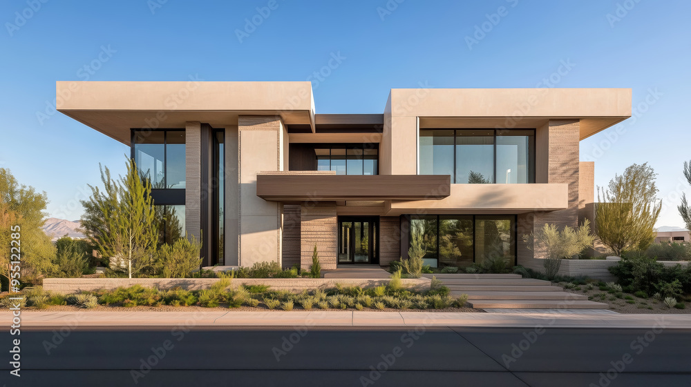 Minimalist contemporary luxury house with clean lines and huge windows Minimalist contemporary luxury house with clean lines and huge windows