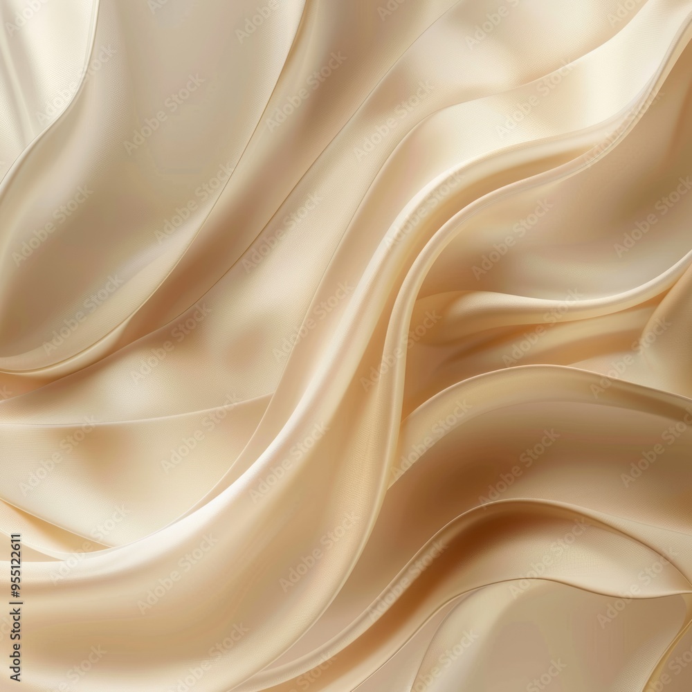 Cream Colored Silk Fabric Draped and Flowing Cream Colored Silk Fabric Draped and Flowing