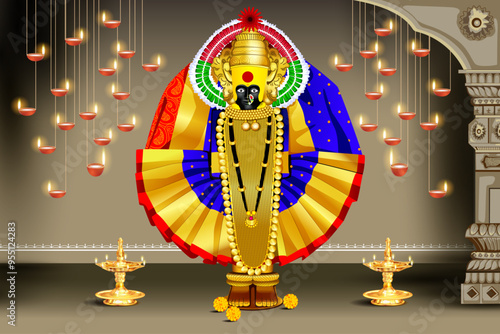 Shaktipith Goddesses Mahalaxmi Ambabai, Navratri Festival Marathi Calligraphy 