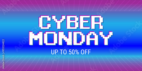 Vector banner Cyber Monday. Promotion sale poster. Vector illustration.