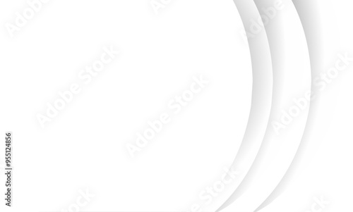 White background with dynamic curved lines, elegant graphic design elements, minimalist white decoration with soft and flowing wave patterns, modern white background.