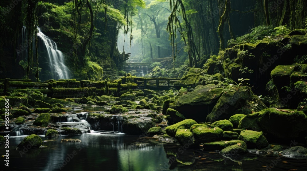 Fototapeta premium waterfall in the forest