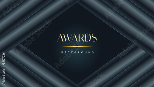 Awarding the nomination ceremony luxury black wavy background. Wedding entertainment night. Elegant luxury shine modern template certificate.
