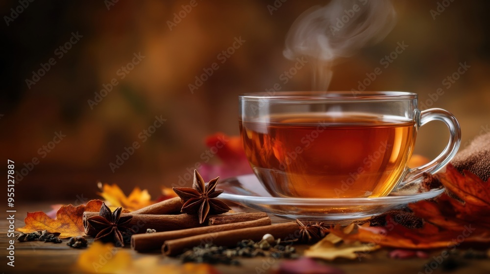 cup of hot tea with spices cup of hot tea with spices