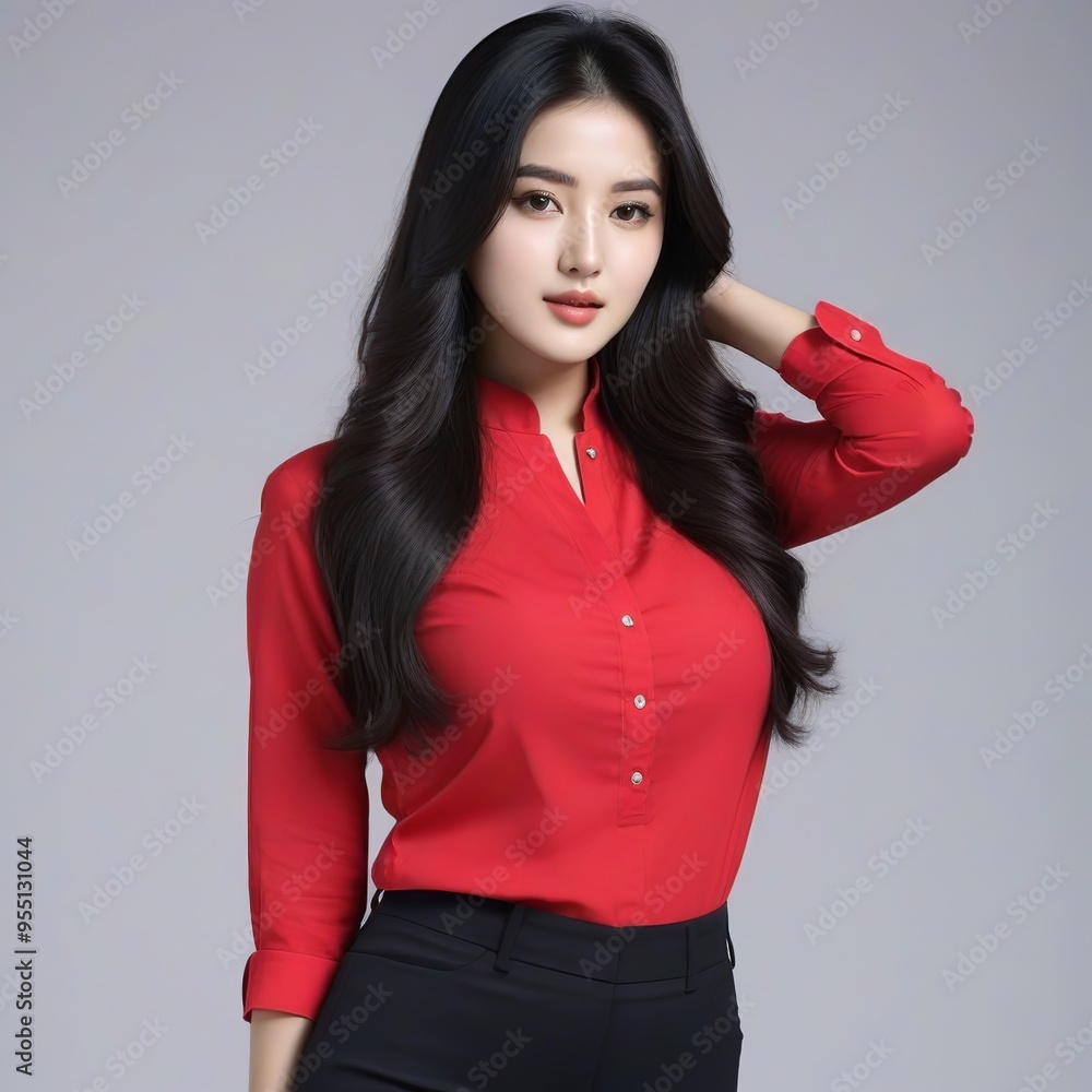 Attractive Girl with Long Hair and Bright Eyes Attractive Girl with Long Hair and Bright Eyes