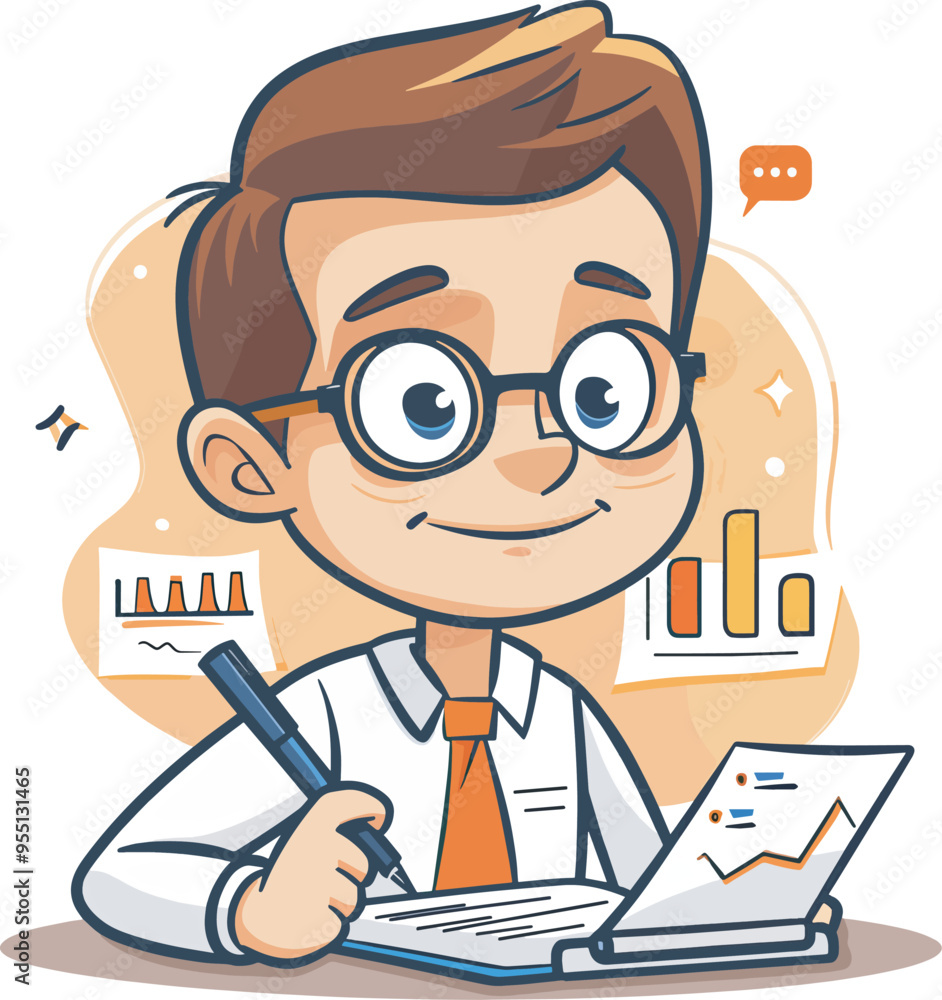 Businessman analyzing financial data charts and graphs business growth planning strategy and investmentillustration no background background business concept illustration office work finance report Businessman analyzing financial data charts and graphs business growth planning strategy and investmentillustration no background background business concept illustration office work finance report