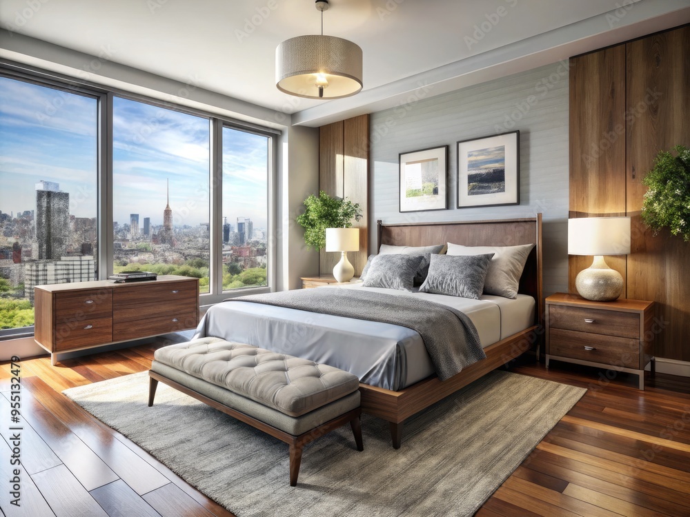Stylish And Comfortable Bedroom Furniture Set In A Modern Bronx Apartment Stylish And Comfortable Bedroom Furniture Set In A Modern Bronx Apartment