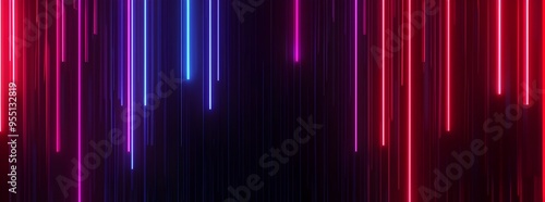 Vibrant Neon Rays An Electrifying Abstract Digital of Glowing Lights