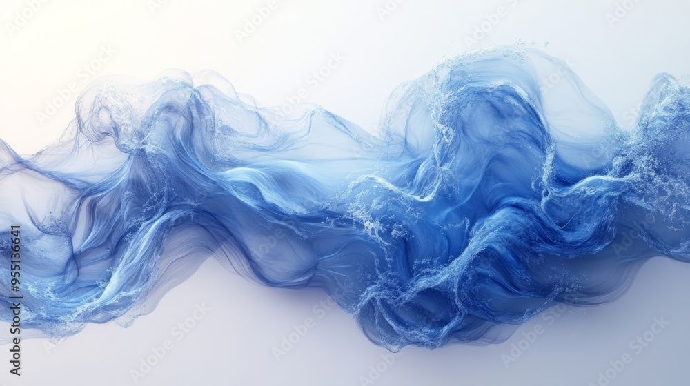 Dynamic splash of blue water in motion Dynamic splash of blue water in motion