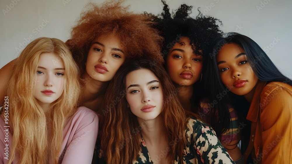 Multiethnic Women in Studio Embracing Diversity and Self Acceptance Multiethnic Women in Studio Embracing Diversity and Self Acceptance
