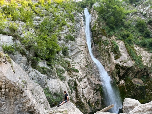 Gregorčič waterfall or Gregorčič's Waterfall, Volarja stream (Vrsno, Slovenia) - Gregorcic-Wasserfall oder Gregorcicfall, Bach Volarja (Slowenien) - Gregorčičev Slap (Slovenija) photo