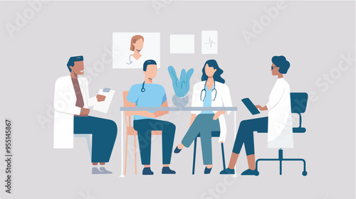 Diverse Medical Team Collaboration Healthcare Professionals Meeting Patient Consultation Doctor Appointment Hospital ClinicIllustration Medical Illustration Health Clinic Healthcare Provider Medical