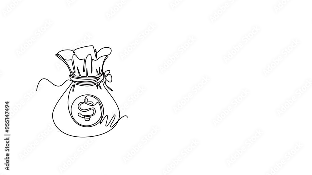 One continuous line drawing of management of finance concept. Full length animation illustration. High quality 4k footage. One continuous line drawing of management of finance concept. Full length animation illustration. High quality 4k footage.