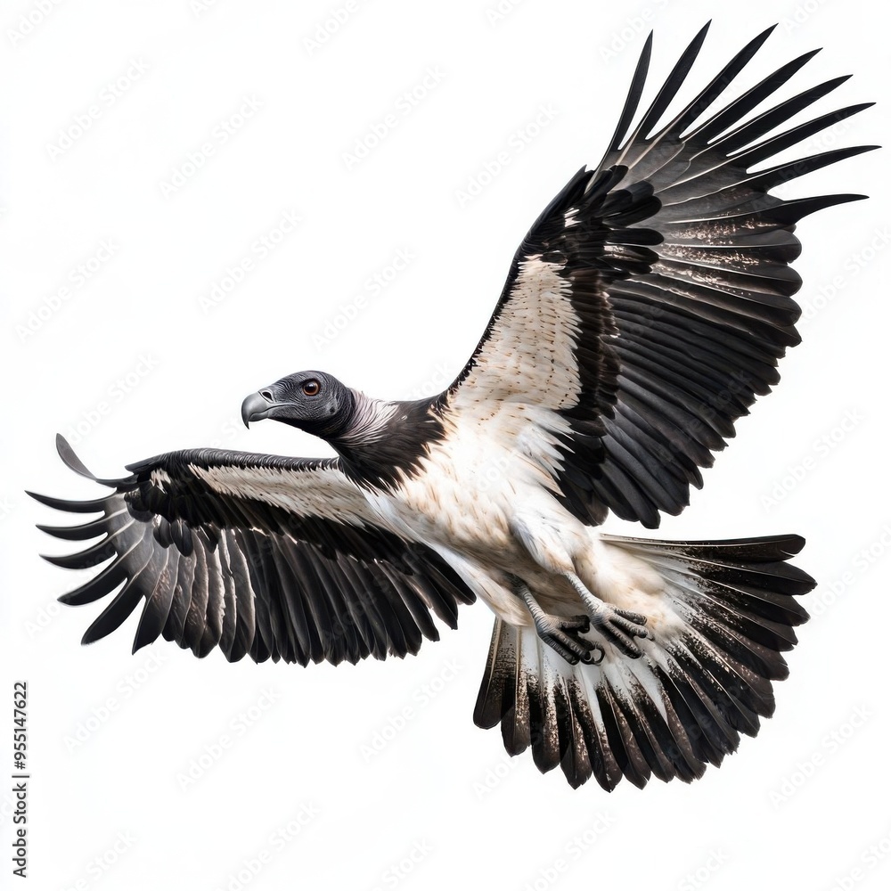 Obraz premium Detailed realistic HD of Vulture in spreading wings and flying