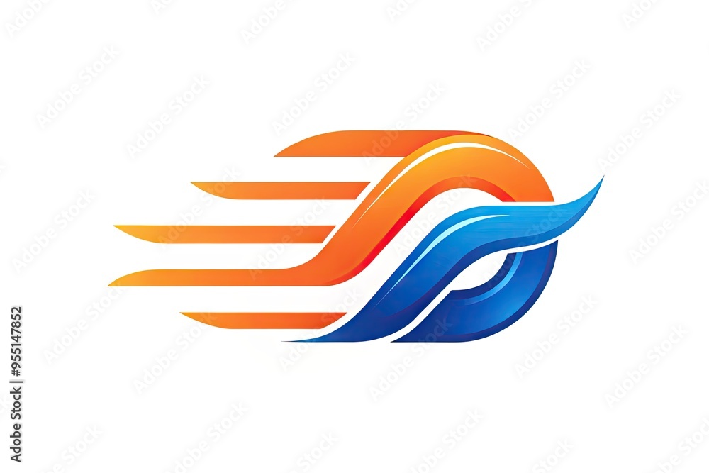 Vibrant orange and blue dynamic logo design with stylized letterforms and swoosh elements, conveying speed, energy, and modernity. Vibrant orange and blue dynamic logo design with stylized letterforms and swoosh elements, conveying speed, energy, and modernity.