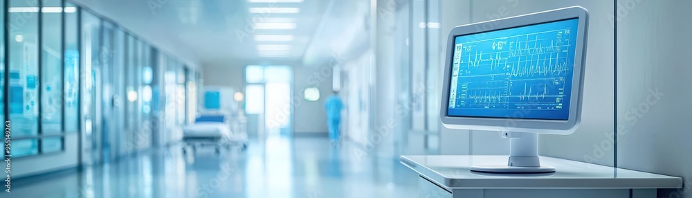 modern medical monitoring device in a bright hospital room, showcasing advanced technology for patient care modern medical monitoring device in a bright hospital room, showcasing advanced technology for patient care