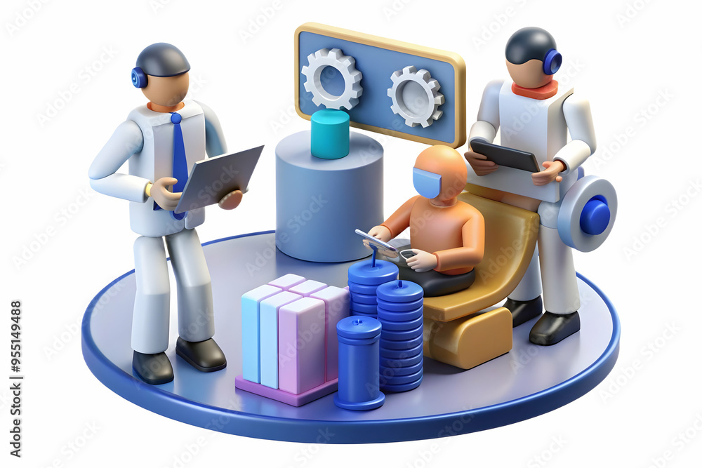 3D AI Powered HR Policy Development Concept: Innovative HR Team Crafting Policies with AI Tools for Cost-Effective Management. Strategic Scene in Modern Office Setting. 3D AI Powered HR Policy Development Concept: Innovative HR Team Crafting Policies with AI Tools for Cost-Effective Management. Strategic Scene in Modern Office Setting.