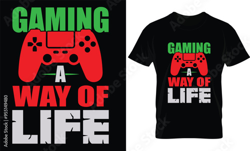 Cuadro en lienzo GAMING A WAY OF LIFE T-SHIRT DESING AND TEMPLATE.