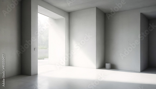 Wallpaper Mural Cement blank interior illuminated by sunlight Torontodigital.ca