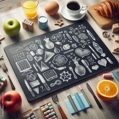 167 41 Chalkboard print oilcloth Oilcloth with a chalkboard insp photo