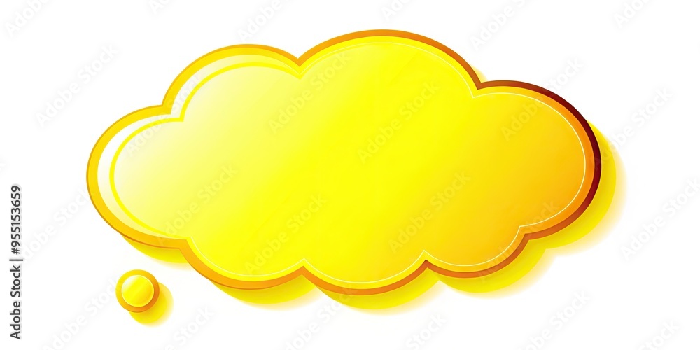 Vibrant yellow thought bubble illustration with bold outline and gradient fill, floating above a blank background, conveying creativity and inspiring imagination. Vibrant yellow thought bubble illustration with bold outline and gradient fill, floating above a blank background, conveying creativity and inspiring imagination.