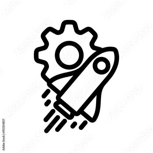setting start up icon line vector design in trendy style