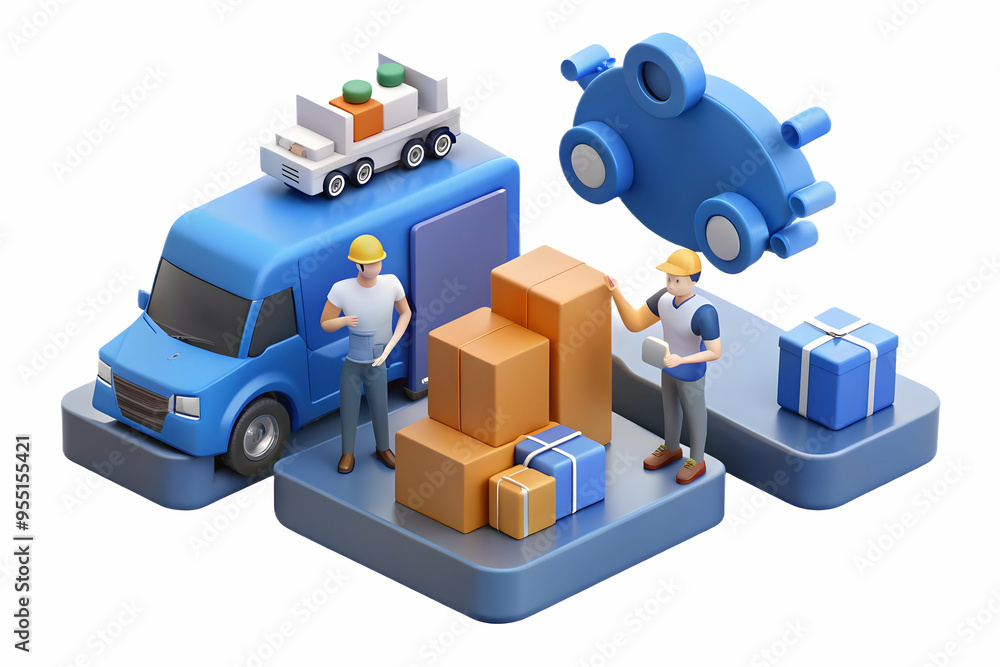 3D AI-Powered Logistics Planning: Strategic Team Using AI Tools for Optimal Supply Chain Management 3D AI-Powered Logistics Planning: Strategic Team Using AI Tools for Optimal Supply Chain Management