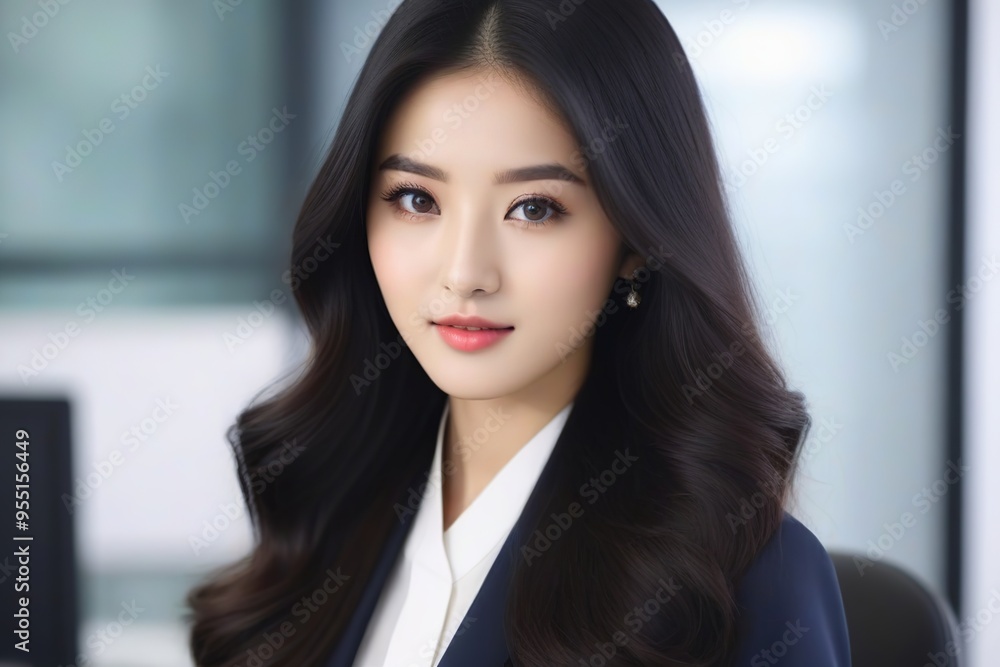 Attractive Girl with Long Hair and Bright Eyes Attractive Girl with Long Hair and Bright Eyes