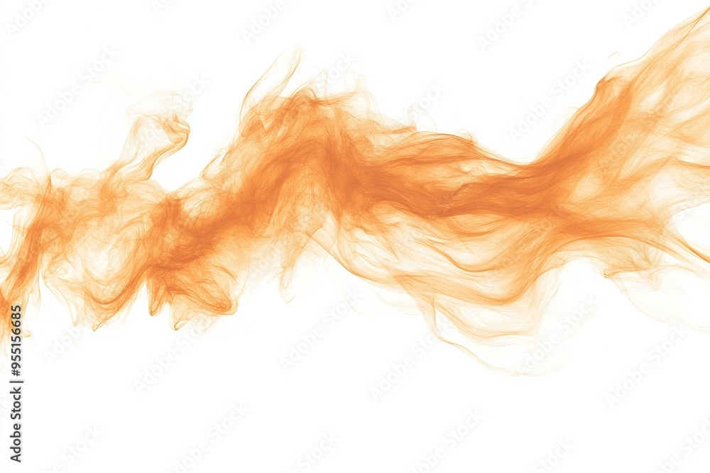 Abstract orange smoke on white background, creating a flowing, dynamic, and ethereal design. Abstract orange smoke on white background, creating a flowing, dynamic, and ethereal design.