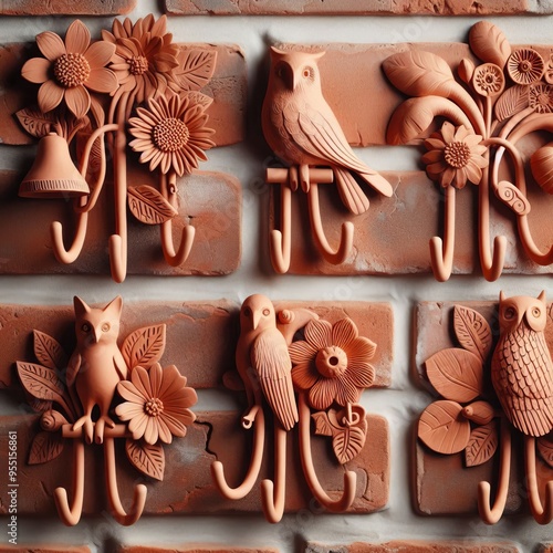 172 41 Terracotta Wall Hooks hooks made from terracotta clay for