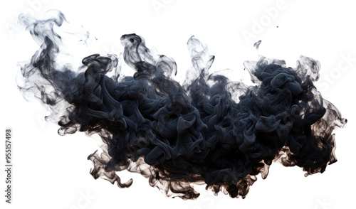 PNG A black fire smoke white background splattered.