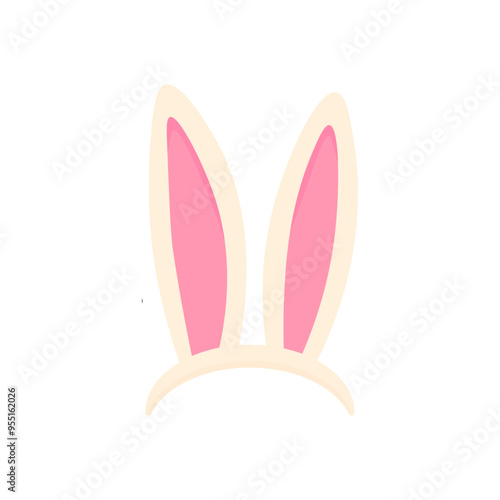 Easter bunny ears in cartoon style isolated. Headband with funny cartoon bunny ears. For costume design, vector illustration of Easter bunny or hare