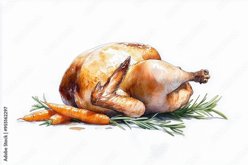 A beautifully roasted chicken served with fresh rosemary and carrots, perfect for festive occasions or family dinners. A beautifully roasted chicken served with fresh rosemary and carrots, perfect for festive occasions or family dinners.