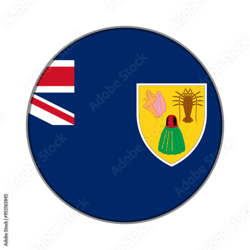 Free Download The flag of Turks and Caicos Islands. Flag icon. Standard color. Round flag. Computer illustration. Digital illustration. Vector illustration. - GFXLoad