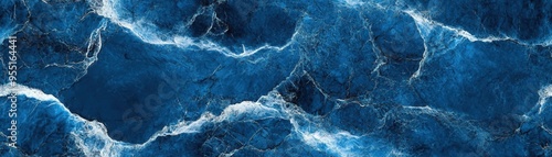 Seamless abstract marble in deep sapphire with silver veins, [Abstract Background Marble], [Regal and rich]