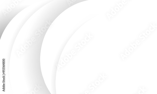 White background with dynamic curved lines, elegant graphic design elements, minimalist white decoration with soft and flowing wave patterns, modern white background.