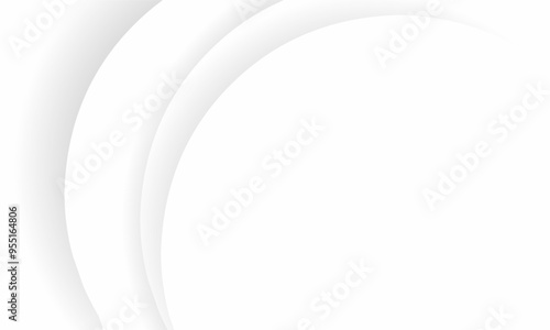 White background with dynamic curved lines, elegant graphic design elements, minimalist white decoration with soft and flowing wave patterns, modern white background.