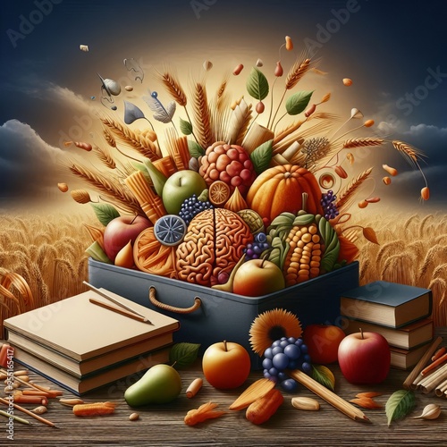 187 Harvest of Knowledge A metaphorical harvest where educationa photo