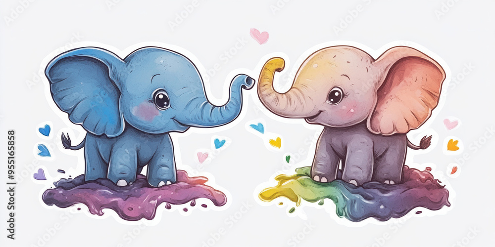 baby elephants playful child-friendly adorable small tiny fun joyful pastel colors gray brown pink animated happy playing pose cheerful lively charming vibrant colors baby elephants playful child-friendly adorable small tiny fun joyful pastel colors gray brown pink animated happy playing pose cheerful lively charming vibrant colors