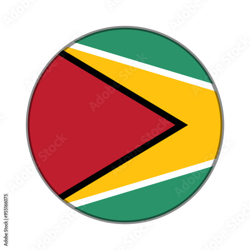 Free Download The flag of Guyana. Flag icon. Standard color. Round flag. Computer illustration. Digital illustration. Vector illustration. - GFXLoad