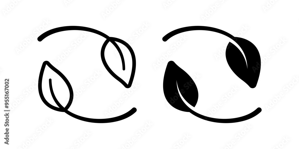 Set of leaf icons. for mobile concept and web design. vector illustration on white background Set of leaf icons. for mobile concept and web design. vector illustration on white background