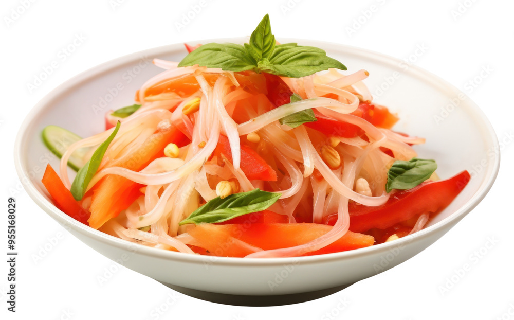 PNG Papaya salad spaghetti pasta plate. PNG Papaya salad spaghetti pasta plate.