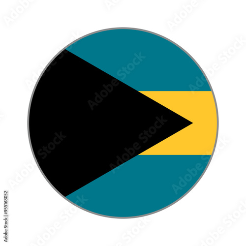 Free Download The flag of Bahamas. Flag icon. Standard color. Round flag. Computer illustration. Digital illustration. Vector illustration. - GFXLoad