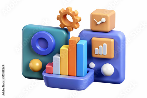 3D AI Predictive Analytics with Cost Management Icon Concept - Vector Illustration Representing Forward-Thinking AI in Financial Strategy