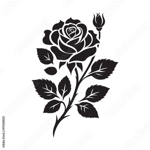 creative rose design using adobe illustrator and vactor..