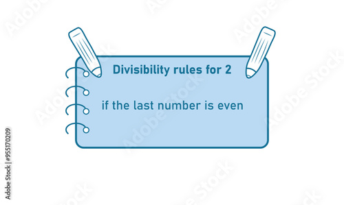 Divisibility rules chart for 2 number in mathematics.