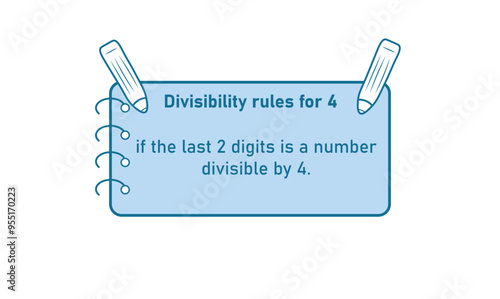 Divisibility rules chart for 4 number in mathematics.