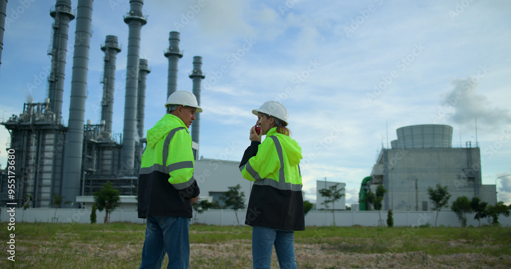 custom made wallpaper toronto digitalThe senior project engineering team Inspects the progress of the building project. Medium-sized power plant in an industrial estate to send payments to companies in industrial zones