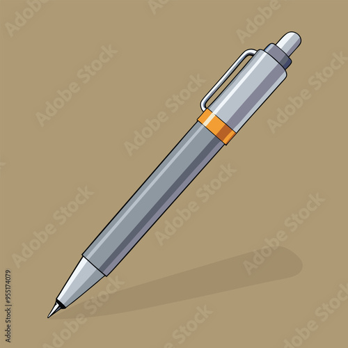 Adobe Illustrator Artwork Illustrate a simple ballpoint pen with a smooth, cylindrical body